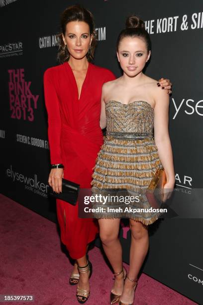 Actress Kate Beckinsale and her daughter, Lily Mo Sheen, attend FIJI Water at the 9th Annual Pink Party Benefiting The Cedars-Sinai Women's Cancer...