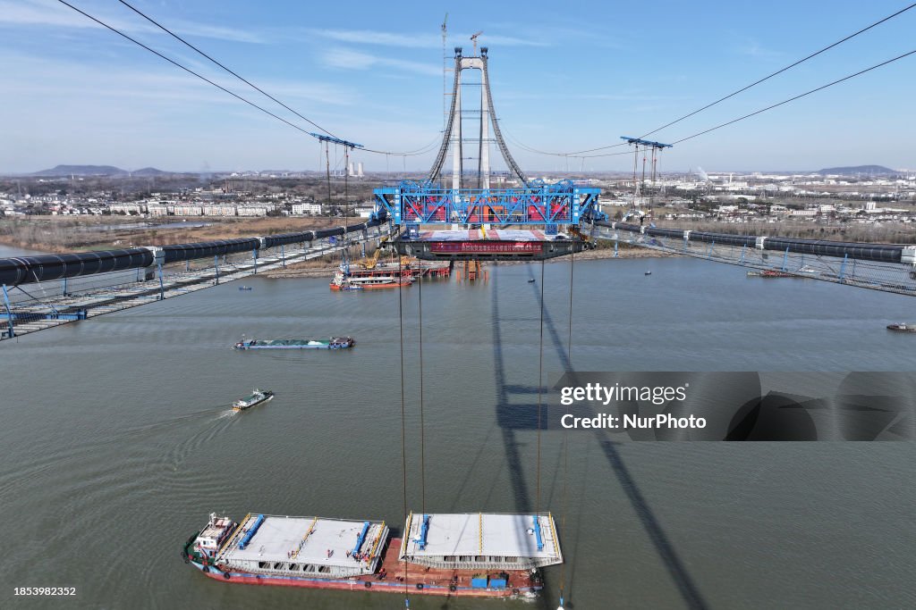 The Longtan Yangtze River Bridge Under Construction in Nanjing