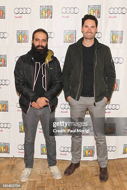 Musicians Sebu Simonian and Ryan Merchant of Capital Cities attend the Victory Celebration at the Finish Line of the 2013 Audi Best Buddies...