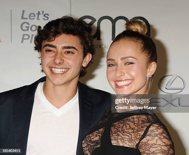 Actress Hayden Panettiere and brother Jansen Panettiere arrive at the 2013 Environmental Media Awards at Warner Bros. Studios on October 19, 2013 in...