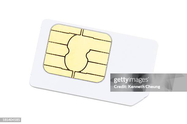 sim-karte, isoliert auf weiss - sim card stock-fotos und bilder