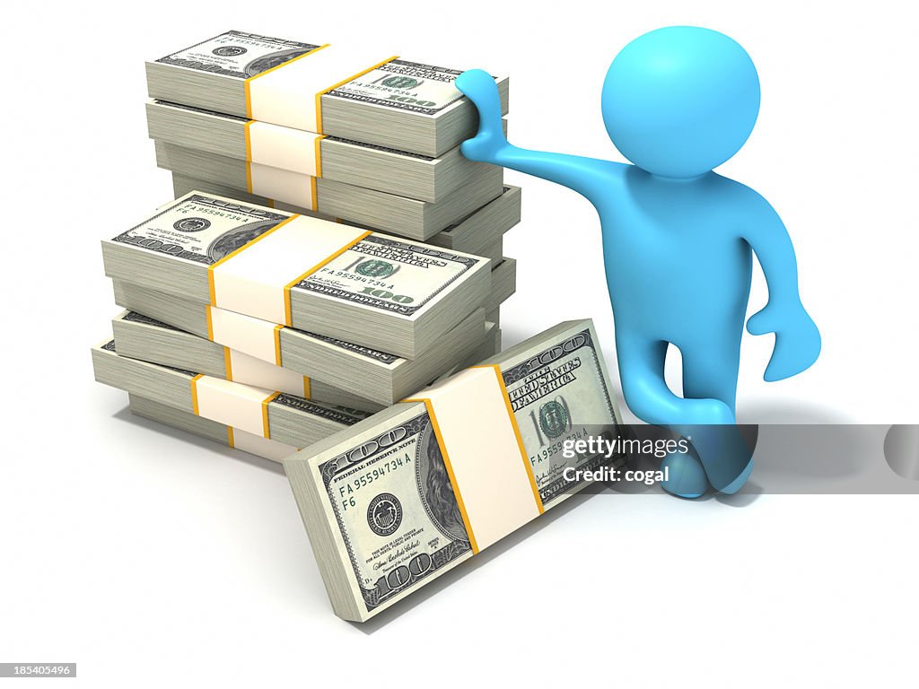 Pilha de dólares bills