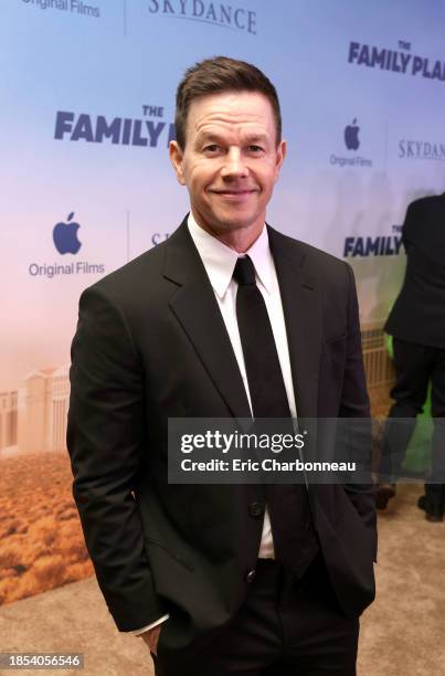 Mark Wahlberg attends the World Premiere of Apple Original Film's "The Family Plan" at The Chelsea at The Cosmopolitan of Las Vegas on December 13,...