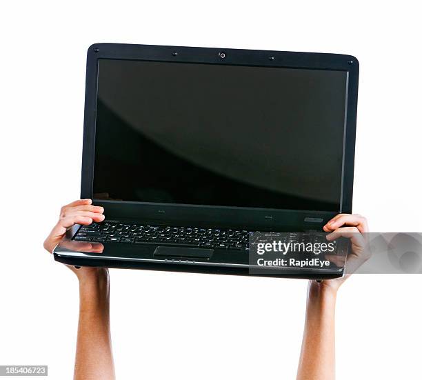 Hand Pressing Computer 1,077 Hand Give Laptop Stock Photos, High-Res Pictures, and Images ...