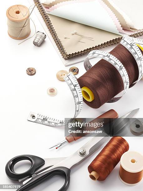 tailoring tools - button craft stock pictures, royalty-free photos & images