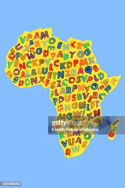 buchstaben in afrika - fotografia da studio stock-grafiken, -clipart, -cartoons und -symbole