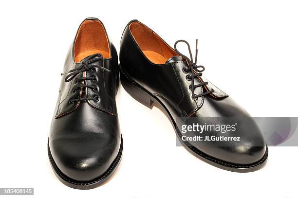 a pair of men's black dress shoes - black shoe 個照片及圖片檔