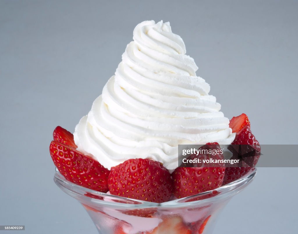 Strawberries and whip cream