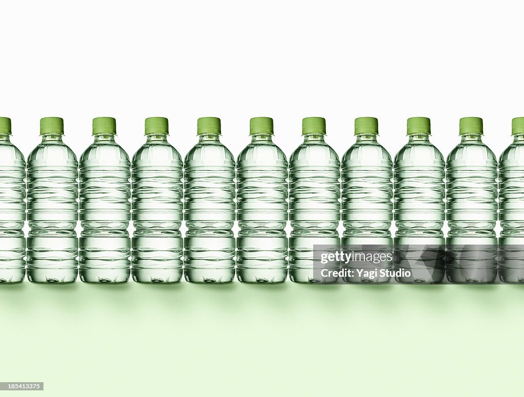 Plastic bottles of mineral water