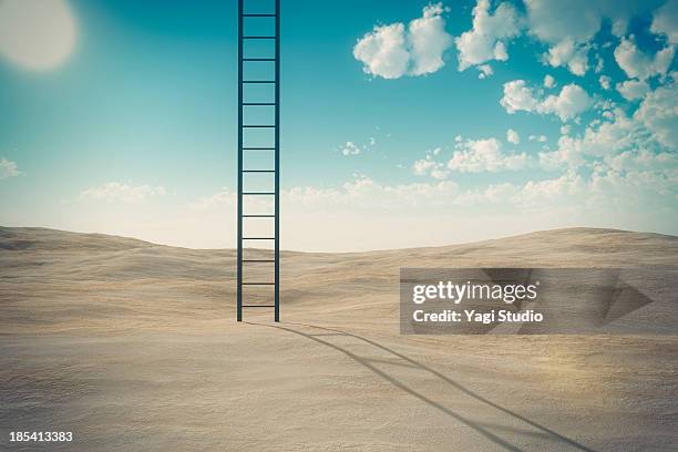 ladder and desert - sand trap stockfoto's en -beelden