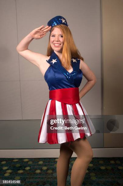 Adrill Porter as Captain America Pin up attends Nashville Comic Con 2013 at Music City Center on October 19, 2013 in Nashville, Tennessee.