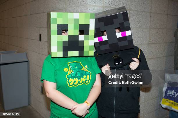 Danielle Parker and Abbey Parker from Mindcraft attends Nashville Comic Con 2013 at Music City Center on October 19, 2013 in Nashville, Tennessee.