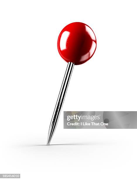 single red pin / tack / map pin - map pin stock pictures, royalty-free photos & images