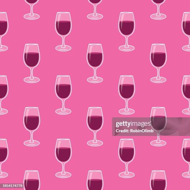 illustrazioni stock, clip art, cartoni animati e icone di tendenza di bicchieri da vino rosa senza soluzione di continuità - pinot grigio wine