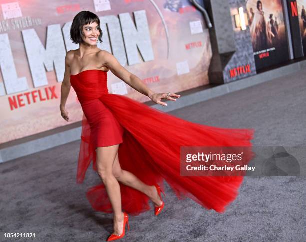 Sofia Boutella attends the Netflix Premiere of Zack Snyder's REBEL MOON - Part One: A Child of Fire at TCL Chinese Theatre on December 13, 2023 in...