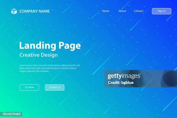 landing page template - trendy starry sky with blue gradient - website drop down stock illustrations