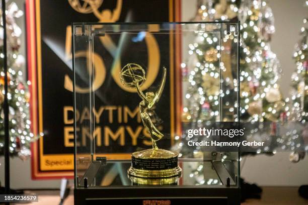 The National Academy Of Television Arts & Sciences Unveils Their 50th Annual Daytime Emmy Commemorative statue at The Hollywood Museum on December...
