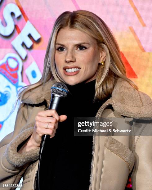 Comedian Charlotte McKinney performs at the Dusted Company Comedy Show at The Ice House Comedy Club on December 13, 2023 in Pasadena, California.