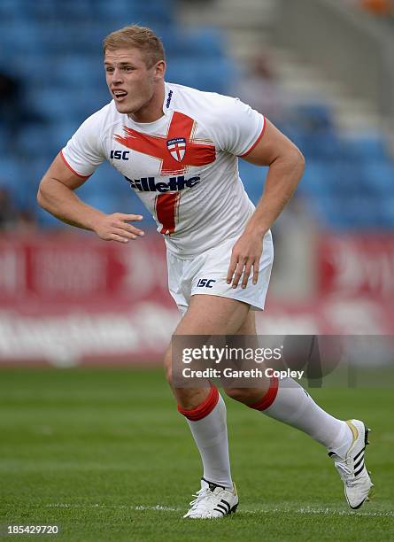 Tom Burgress of England Knights during the International match between England Knights and Samoa at Salford City Stadium on October 19, 2013 in...