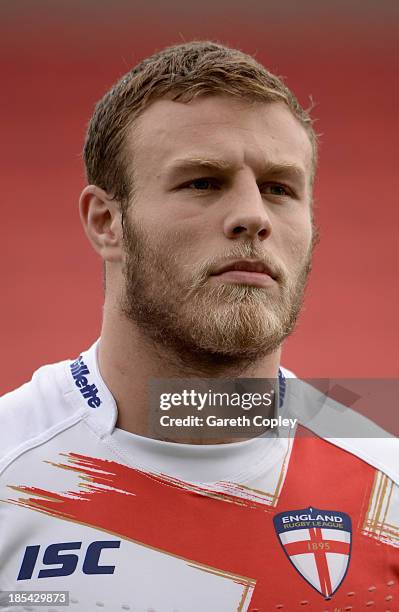 Josh Jones of England Knights ahead of the International match between England Knights and Samoa at Salford City Stadium on October 19, 2013 in...