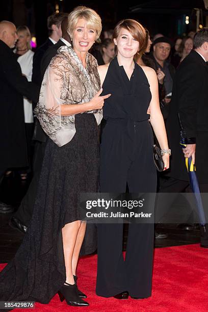 Emma Thompson and and Daughter Gala Romilly Wise attend the Closing Night Gala European Premiere of "Saving Mr Banks" during the 57th BFI London Film...