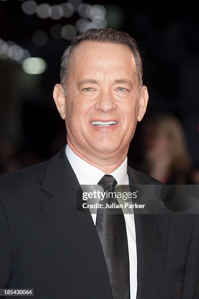 Tom Hanks attends the Closing Night Gala European Premiere of "Saving Mr Banks" during the 57th BFI London Film Festival at Odeon Leicester Square on...