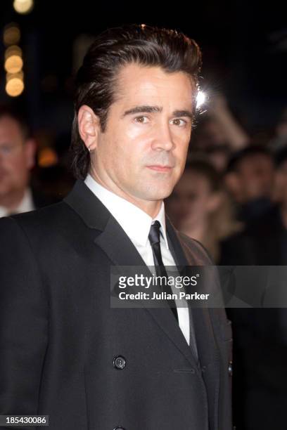 Colin Farrell attends the Closing Night Gala European Premiere of "Saving Mr Banks" during the 57th BFI London Film Festival at Odeon Leicester...