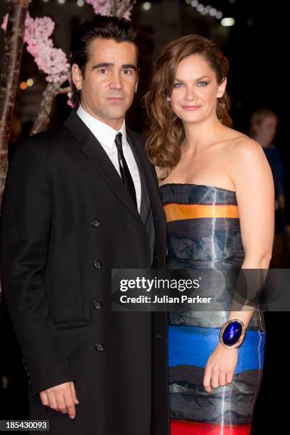 Colin Farrell and Ruth Wilson attend the Closing Night Gala European Premiere of "Saving Mr Banks" during the 57th BFI London Film Festival at Odeon...