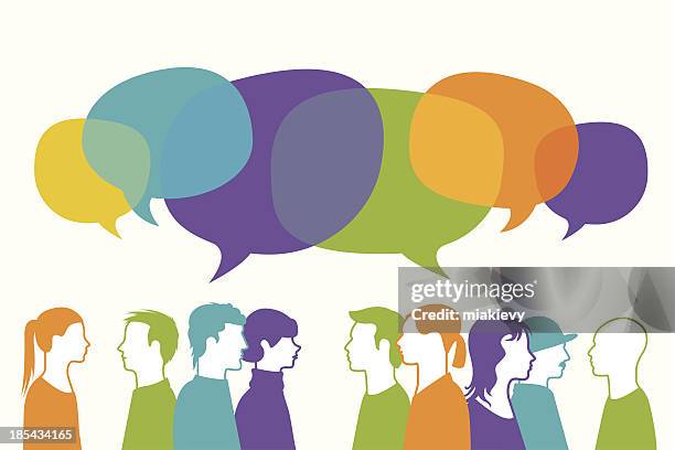 people chatting - chat profil stock illustrations