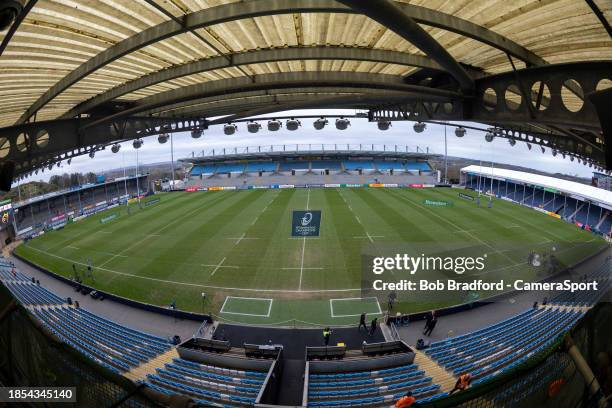 General view of Sandy Park, home of Exeter Chiefs during the Investec Champions Cup match between Exeter Chiefs and Munster Rugby at Sandy Park on...