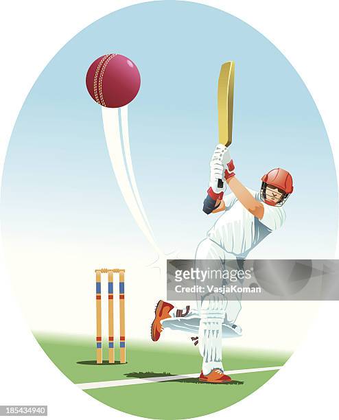 batsman in cricket - cricket player vector stock illustrations
