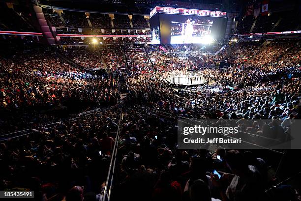 General view of the UFC 166 event at the Toyota Center on October 19, 2013 in Houston, Texas.