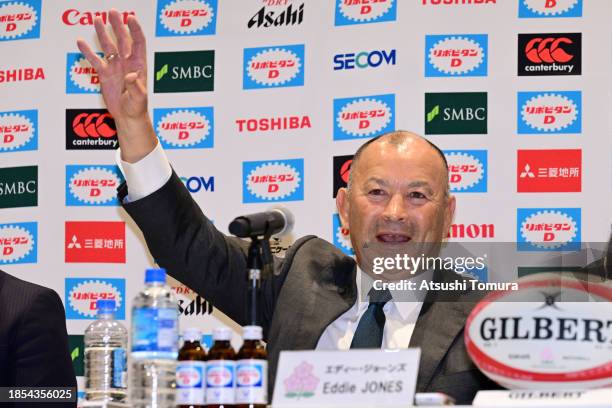 Japan national team new head coach Eddie Jones attends a press conference at Japan Olympic Square on December 14, 2023 in Tokyo, Japan.