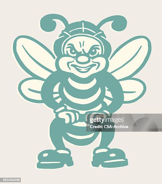 angry bee - hornet stock illustrations
