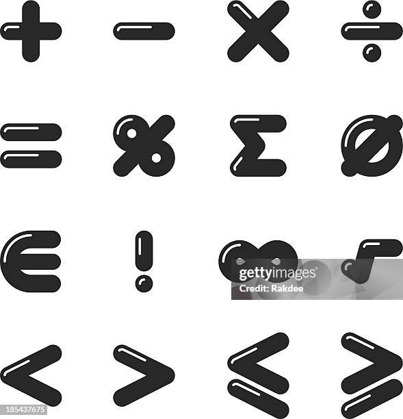 mathematikstunde silhouette icons - division stock-grafiken, -clipart, -cartoons und -symbole