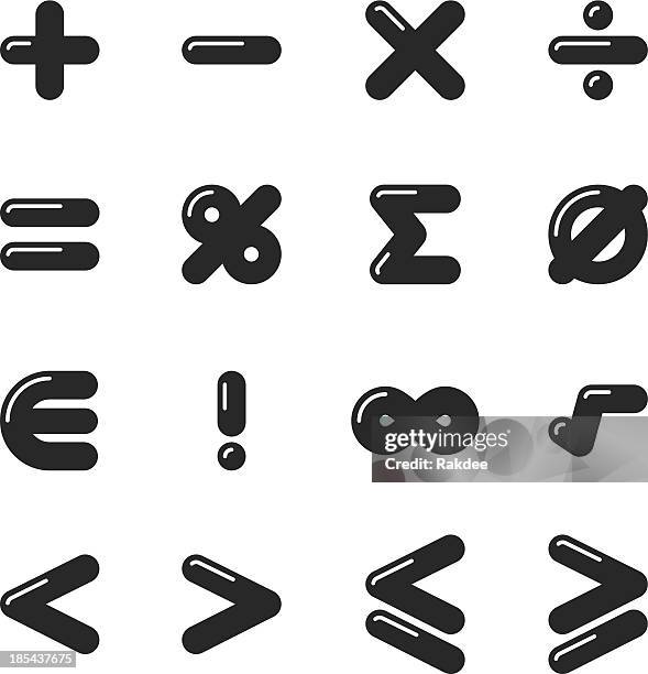 mathematics silhouette icons - greater than sign stock illustrations