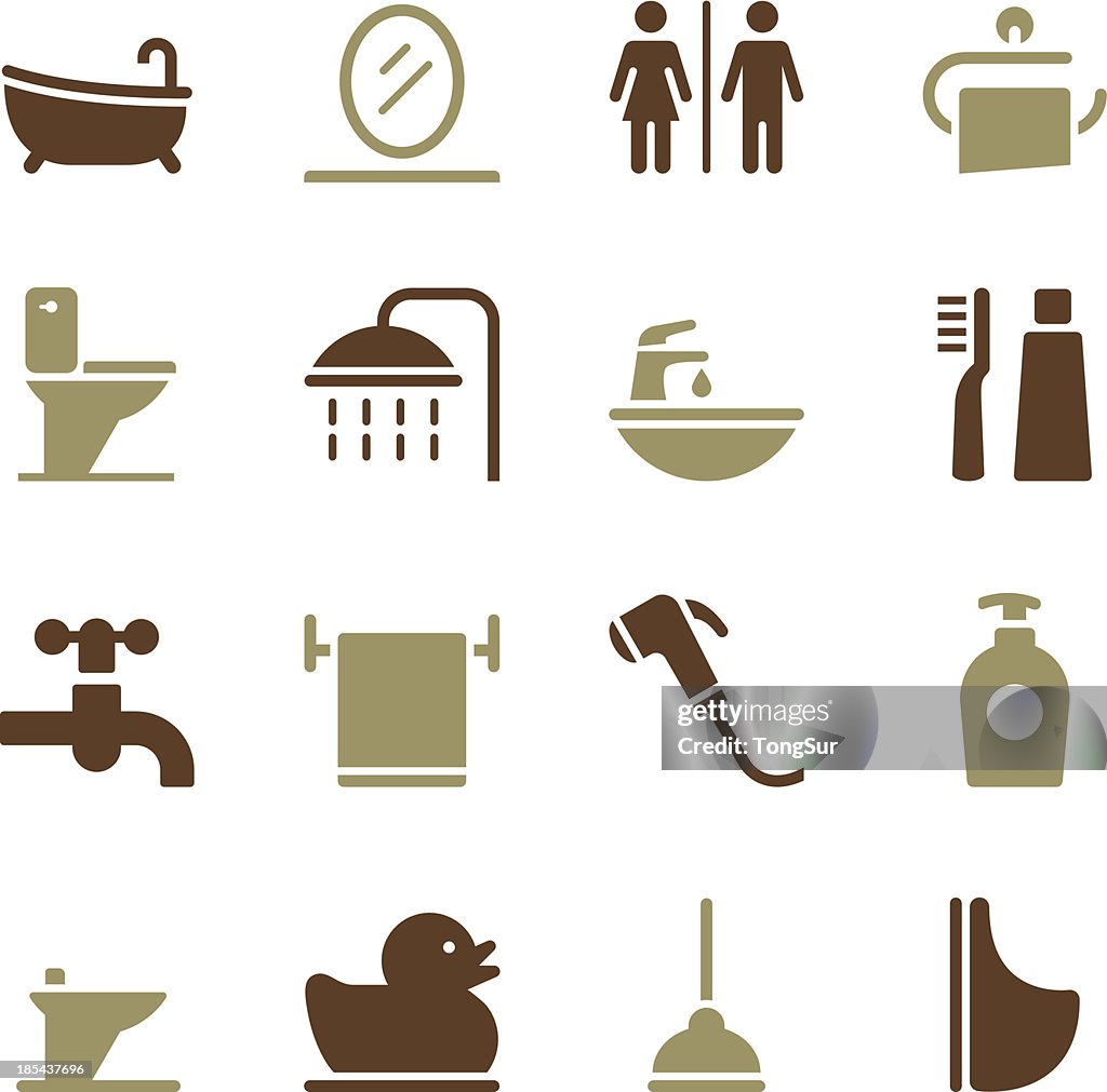 Bathroom Icons - Color Series