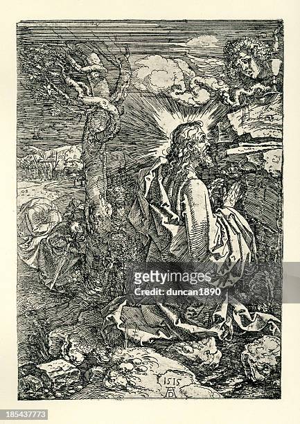 ilustraciones, imágenes clip art, dibujos animados e iconos de stock de agonía en el jardín - garden of gethsemane