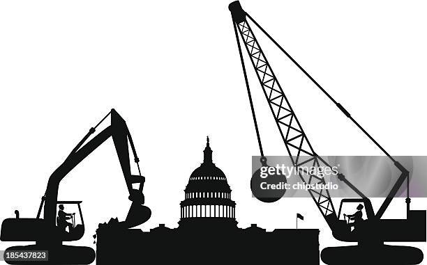 congress destruction - wrecking ball stock illustrations