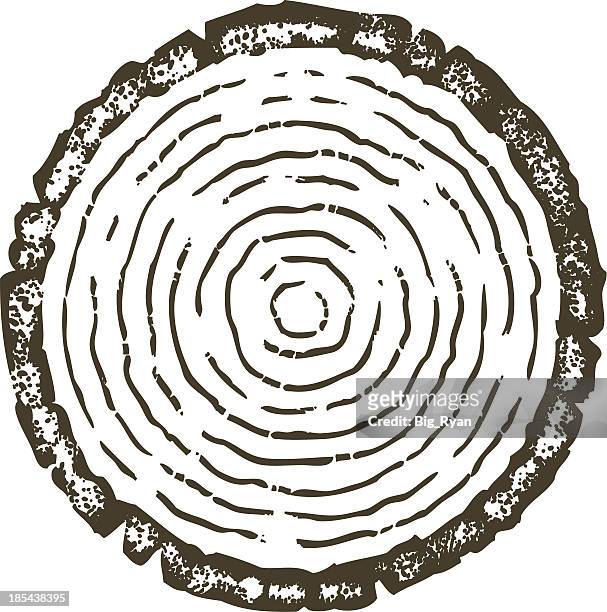 gritty tree rings - tree rings stock illustrations
