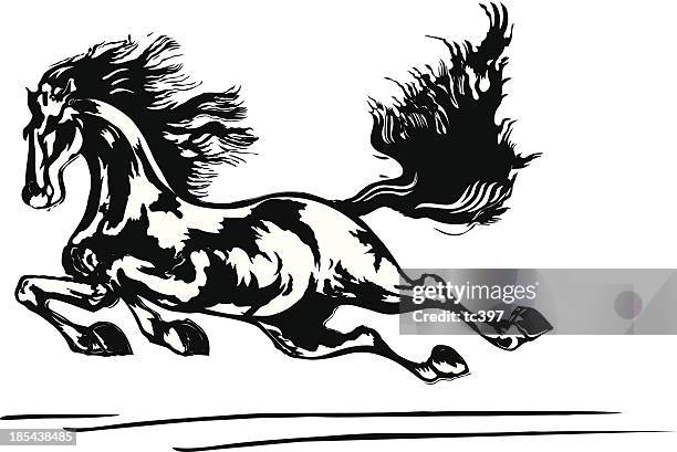 running horse - horse running stock illustrations