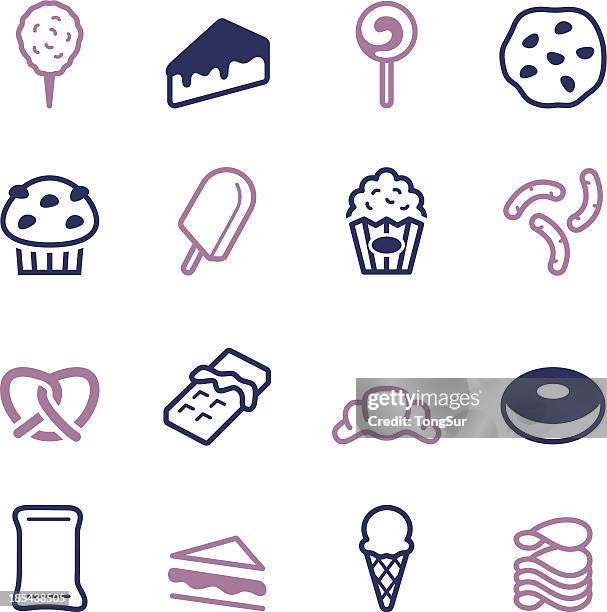 ilustraciones, imágenes clip art, dibujos animados e iconos de stock de junco alimentos iconos-color de la serie - patatas fritas de churrería