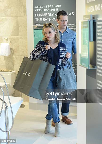 Reese Witherspoon and Jim Toth are seen at Pirch in Glendale Galleria on October 20, 2013 in Glendale, California.