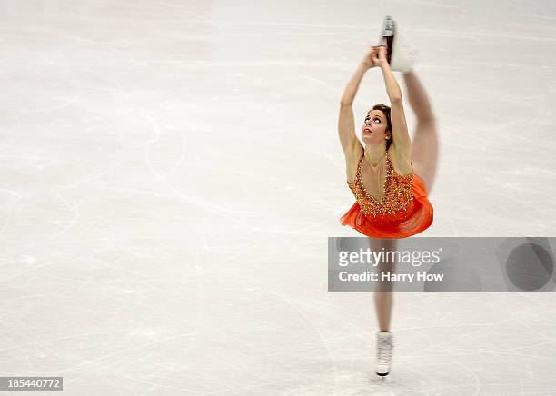 Ashley Wagner skates to a silver during the ladies free at Skate America 2013 at the Joe Louis Arena on October 20, 2013 in Detroit, Michigan.