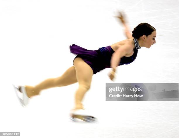 Elene Gedevanishvili of Georgia competes during the ladies free at Skate America 2013 at the Joe Louis Arena on October 20, 2013 in Detroit, Michigan.