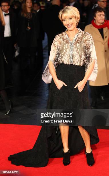 Emma Thompson attends the Closing Night Gala European Premiere of "Saving Mr Banks" during the 57th BFI London Film Festival at Odeon Leicester...