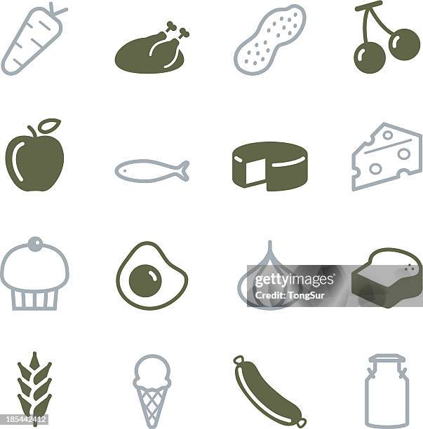 food icons - color series - food pyramid stock illustrations