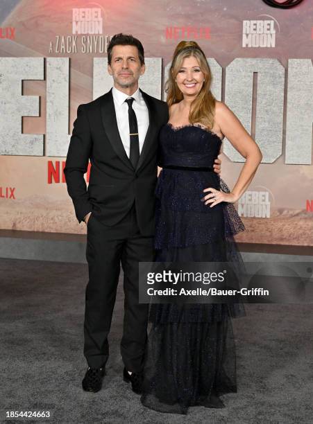 Zack Snyder and Deborah Snyder attend the Los Angeles Premiere of Netflix's "Rebel Moon - Part One: A Child of Fire" at TCL Chinese Theatre on...