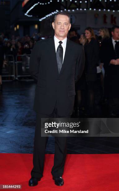 Tom Hanks attends the Closing Night Gala European Premiere of "Saving Mr Banks" during the 57th BFI London Film Festival at Odeon Leicester Square on...