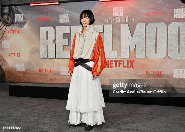 Bae Doona attends the Los Angeles Premiere of Netflix's "Rebel Moon - Part One: A Child of Fire" at TCL Chinese Theatre on December 13, 2023 in...